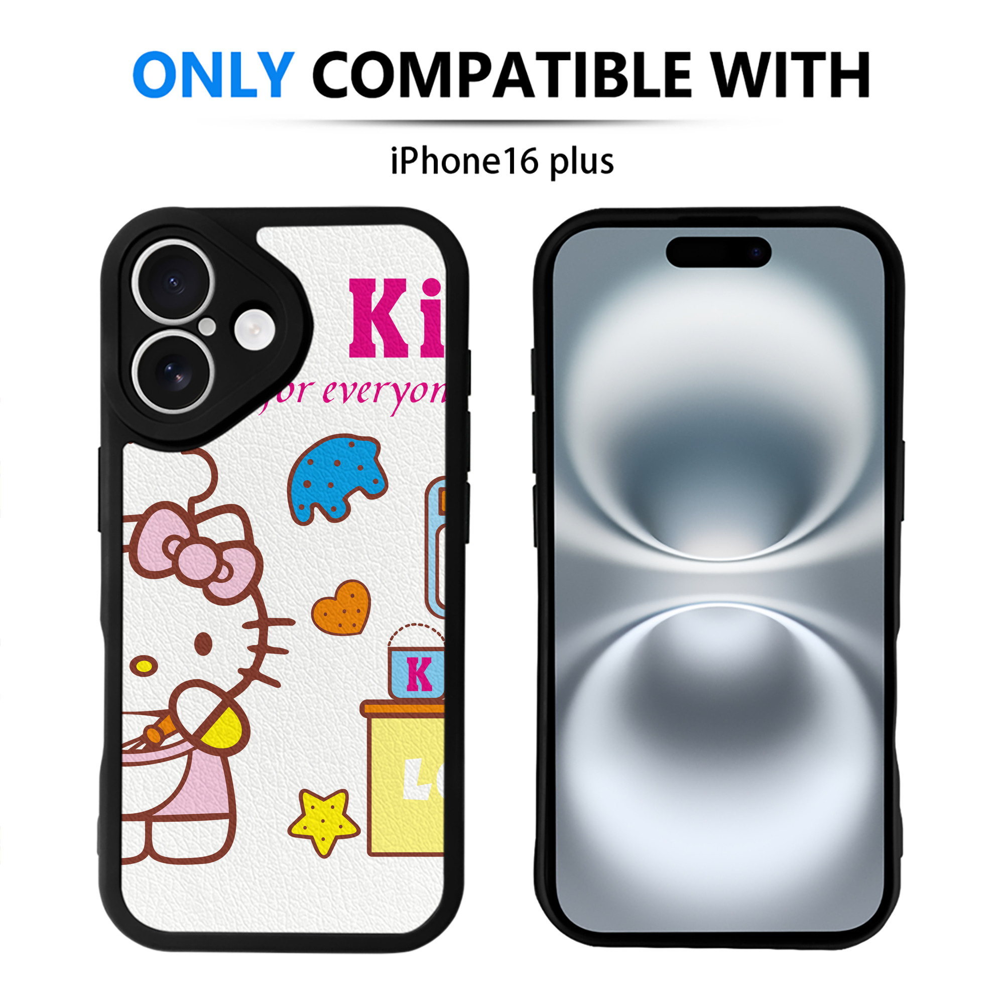 （画像用） Hello Kitty ハローキティ 【iPhone 16シリーズ対応】シリコンスマホケース（レザー調） 材質：シリコン